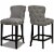 Sonoma 28  Upholstered Counter Height Bar Stool (Set of 2) Dark Heathered Grey Perspective: front