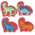 TarHong Shaped Plate Pack - Red Dinosaur Perspective: front