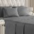 CGK Linens 6 Piece Microfiber Solid Sheet Set - California King - Dark Grey Perspective: front