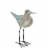 Carved Wood and Metal Sandpiper Shorebird Statue Coastal Accent Perspective: front
