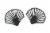 Set of 2 Black Cast Iron Scallop Seashell Trivets Kitchen Accessories Home Decor Perspective: front
