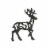 Rustic Brown Cast Iron Open Work Deer Wall Hanging 11.5 Inches High Buck Stag Perspective: front