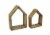 Set of 2 House Shaped Wooden Wall Mounted Shelves Perspective: front