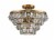 Adeline 9-Light Gold Faceted Semi-Flush Mount Crystal Chandelier Perspective: front