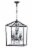 Alena 4-Light Antique Black Farmhouse Crystal Foyer Lantern Chandelier Perspective: front