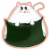 Onigiri Kitty Rice Ball- Vinyl Sticker Or Magnet - 3x3in Perspective: front