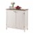 Pilaster Designs - White With Marble Finish Top Kitchen Island Storage Cabinet Perspective: front