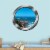 VWAQ Ocean Cliff View Silver Porthole Window Peel and Stick Vinyl Wall Art Decal Perspective: front
