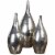 Uttermost Rajata Contemporary Metal Vases in Silver (Set of 3) Perspective: front