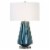 Uttermost Pescara Glass Crystal and Metal Table Lamp in Teal Blue/Ivory Perspective: front