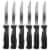 6 Piece Steak Knives Knife Set Kitchen Utensil Home Slice Cutlery Serrated Black Perspective: front