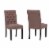 Costaelm Jameson Fabric Tufted Dining Side Chair 2 Pc Set in Brown Perspective: front