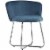 Hillsdale Furniture Marisol Metal Vanity Stool in Blue Fabric Perspective: front