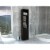 TUHOME Black Modern Engineered Wood Malaga 63  One-Door Linen Cabinet Perspective: front