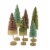 Christmas Pastel Forest Bottle Brush Tree Plastic Gold Glittered Lc0694 Perspective: front