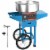 Electric Cotton Candy Machine Commercial Sugar Floss Maker With Cart Blue Ss Perspective: front