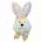 Easter Hanging Bunny Head With Bow Polyresin Rabbit Tie-Dyed Fabric 0808757 Perspective: front