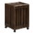 HomeRoots 15.75  Rolling Modern Wood Laundry Hamper with Lid in Espresso Perspective: front