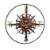 28 Inch Metal Sun Face Nautical Compass Rose Indoor Outdoor Home Decor Wall Art Plaque Perspective: front