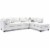Glory Furniture Malone Faux Leather Sectional in White Perspective: front