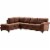 Glory Furniture Gallant Microsuede Sectional in Chocolate Perspective: front