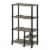 Turn-N-Tube 4-Tier Toolless Kitchen Storage Shelf Cart, French Oak Grey/Black Perspective: front