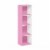 Furinno Pasir 4-Tier Open Shelf Bookcase, Pink/White Perspective: front