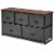 5 Drawers Dresser Storage Unit Side Table Display Organizer Dorm Room Wood Black Perspective: front