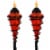 2-Pack Patio Torches Metal Swirl Red Glass Outdoor Lawn Garden Tabletop Decor Perspective: front