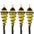 4-Pack Patio Torches Metal Swirl Yellow Glass Outdoor Lawn Garden Tabletop Decor Perspective: front