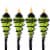 Sunnydaze Swirled Metal/Glass 2-in-1 Outdoor Lawn Torch - Green - Set of 4 Perspective: front