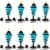8-Pack Patio Torches Metal Swirl Blue Glass Outdoor Lawn Garden Tabletop Decor Perspective: front