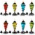 8-Pack Tabletop Patio Torches Metal Swirl Multi-Color Glass Outdoor Table Décor Perspective: front