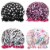 Wrapables Stylish Double Layer Waterproof Shower Caps (Set of 4), Animal Print & Dots Perspective: front