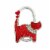 Wrapables Stylish Purse Hook Hanger, Foldable Handbag Table Hanger, Red Cat Perspective: front