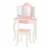 Fantasy Fields Kids Vanity Table Set Little Girl Makeup Dressing Desk Pink/White Perspective: front