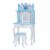 Teamson Kids Dreamland Castle Vanity Set with Chair and Accessories, White/Blue TD-12951F Perspective: front