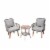 Peaktop Patio Furniture Set Table & 2 Chairs Wicker Bistro Set Brown PT-OF0008 Perspective: front