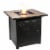 Teamson Home Outdoor Square 27  Propane Ceramic Gas Fire Pit with Steel Base, Black/Stone Perspective: front