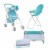 Baby Doll 3-in-1 Doll Stroller Set Pretend Play Dolls Stroller Kids Christmas Gift, Blue Perspective: front