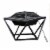 Peaktop Outdoor 24 Wood Burning Fire Pit with Tabletop and Decorative Geometric Base, Black Perspective: front