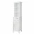 Elegant Home Fashions Wooden Bathroom Linen Storage Cabinet Freestanding Space Saver, White Perspective: front