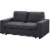 Lilola Home Brenton Loveseat Couch in Color Dark Gray Linen Fabric Perspective: front