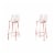 Madeline 41.73   Barstool, Set of 2 with Seat Cushion in Rose Pink Gold and White Perspective: front