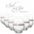 Aisle26 Stemless Wine Glasses with Silver Rhinestone Design, Set of 6 Perspective: front