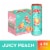 Alani Nu Juicy Peach Sugar Free Energy Drink Cans Perspective: front