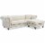 Glory Furniture Nola Velvet Sofa Chaise in Ivory Perspective: front