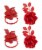 Vibhsa Rose Napkin Rings 12 Pack - Red Perspective: front