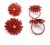 Vibhsa Flower Napkin Rings Set - Red Pearl Perspective: front