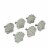 Set of 6 White Cast Iron Scallop Sea Shell Drawer Pulls Nautical Cabinet Knobs - White Perspective: front
